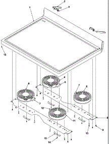 04 - Main Top parts for Amana Range ART6110W / P1143429N W from AppliancePartsPros.com