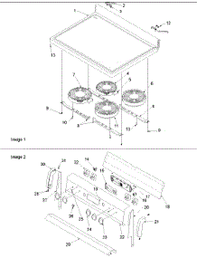 03 - Main Top And Backguard parts for Amana Range ART6114 E / P1143805N E from AppliancePartsPros.com