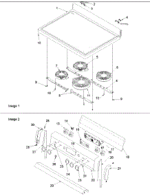 03 - Main Top And Backguard parts for Amana Range ART6121E / P1143812N E from AppliancePartsPros.com