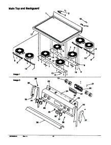 03 - Main Top And Backguard parts for Amana Range ART6510LL / P1143469NLL from AppliancePartsPros.com