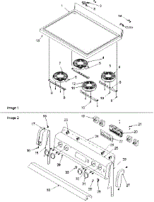 03 - Maintop And Backguard parts for Amana Range ART6511E / P1143821N E from AppliancePartsPros.com