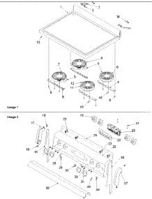 03 - Main Top And Backguard parts for Amana Range ARTC7511 E / P1143660N E from AppliancePartsPros.com