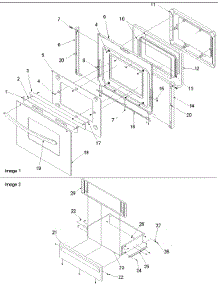 04 - Oven Door And Storage Drawer parts for Amana Range ARTC7511E / P1143618N E from AppliancePartsPros.com