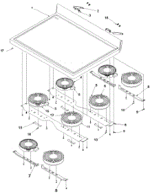 04 - Main Top parts for Amana Range ARTC8600E / P1143472N E from AppliancePartsPros.com