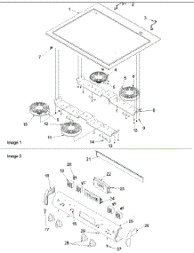 03 - Main Top And Backguard parts for Amana Range ARTS6650E / P1130698N E from AppliancePartsPros.com