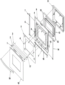 05 - Oven Door parts for Amana Range ARTS6650LL / P1130667NLL from AppliancePartsPros.com