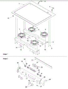 03 - Main Top And Backguard parts for Amana Range ARTSC8650E / P1130684N E from AppliancePartsPros.com