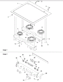 03 - Main Top And Backguard parts for Amana Range ARTSC8651E / P1143904N E from AppliancePartsPros.com