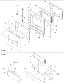 04 - Oven Door And Storage Drawer parts for Amana Range ARTSC8651E / P1143904N E from AppliancePartsPros.com