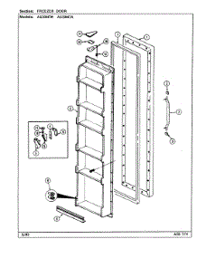 02 - Freezer Door parts for Admiral Refrigerator AS20M7A / DN02A from AppliancePartsPros.com
