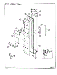 02 - Freezer Door parts for Admiral Refrigerator AS22M8DA / DN34B from AppliancePartsPros.com
