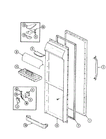 03 - Fresh Food Door parts for Admiral Refrigerator AS22M8DA / DN34D from AppliancePartsPros.com