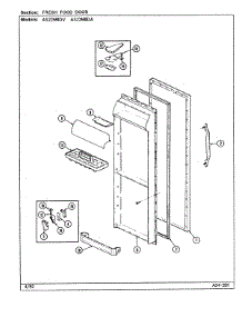 04 - Fresh Food Door parts for Admiral Refrigerator AS22M8DV / DN33B from AppliancePartsPros.com