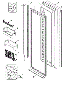 05 - Freezer Door parts for Admiral Refrigerator AS829CSXPB from AppliancePartsPros.com