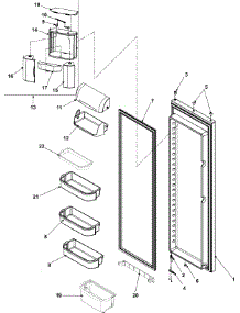 16 - Refrigerator Door parts for Amana Refrigerator ASD2326HEW from AppliancePartsPros.com