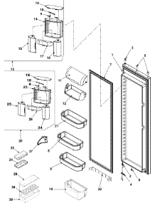 16 - Refrigerator Door parts for Amana Refrigerator ASD2328HEW from AppliancePartsPros.com