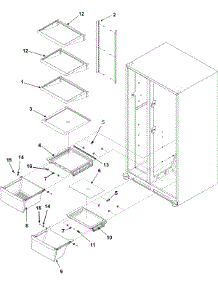 04 - Crisper Assy & Ref Shelf Series 50+ parts for Amana Refrigerator ASD261RHRQ from AppliancePartsPros.com