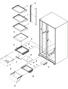 09 - Crisper Assy & Ref Shelf Series 50+ parts for Amana Refrigerator ASD2624HEW from AppliancePartsPros.com