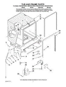 07 - Tub And Frame Parts parts for Maytag Dishwasher MDB7851AWW44 from AppliancePartsPros.com