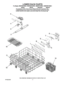 09 - Lower Rack Parts parts for Maytag Dishwasher MDB7851AWB41 from AppliancePartsPros.com