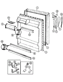 04 - Fresh Food Door parts for Admiral Refrigerator AT15M4A / DA03A from AppliancePartsPros.com