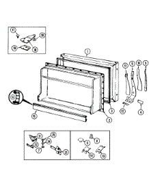 02 - Freezer Door parts for Admiral Refrigerator AT15M4W / DA02A from AppliancePartsPros.com