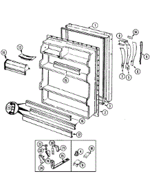 04 - Fresh Food Door parts for Admiral Refrigerator AT17M4W / DA25C from AppliancePartsPros.com