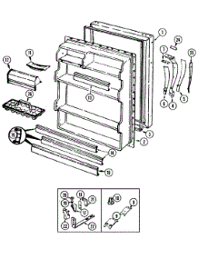 04 - Fresh Food Door parts for Admiral Refrigerator AT19M6W / DA51A from AppliancePartsPros.com