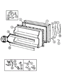 02 - Freezer Door parts for Admiral Refrigerator AT19M6W / DA51B from AppliancePartsPros.com