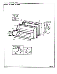 02 - Freezer Door parts for Admiral Refrigerator AT19M6W / DE51A from AppliancePartsPros.com