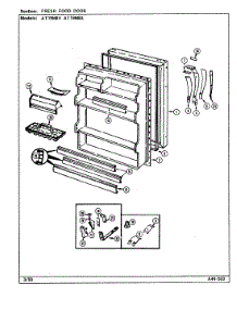 04 - Fresh Food Door parts for Admiral Refrigerator AT19M8A / DE56A from AppliancePartsPros.com