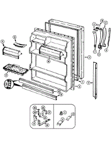 05 - Fresh Food Door parts for Admiral Refrigerator AT19M9A / DE54A from AppliancePartsPros.com
