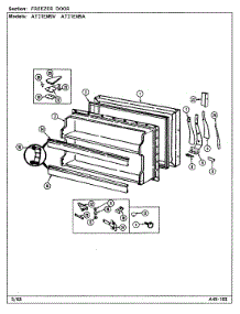 03 - Freezer Door parts for Admiral Refrigerator AT21EM9A / DA78A from AppliancePartsPros.com