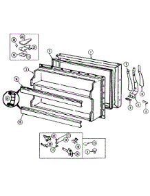02 - Freezer Door parts for Admiral Refrigerator AT21M6A / DD62A from AppliancePartsPros.com