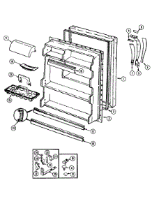 04 - Fresh Food Door parts for Admiral Refrigerator AT21M8A / DA68A from AppliancePartsPros.com