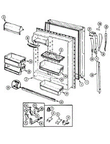 04 - Fresh Food Door parts for Admiral Refrigerator AT23M83V / DF93A from AppliancePartsPros.com