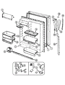 05 - Fresh Food Door parts for Admiral Refrigerator AT23M9A / DD99A from AppliancePartsPros.com