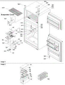 03 - Door Hinges, Freezer Shelf & Accessories parts for Amana Refrigerator ATX518VW / P1322503W W from AppliancePartsPros.com