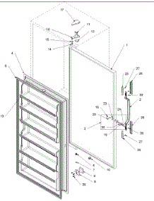 02 - Door Assembly parts for Amana Freezer AUF150KW / P1317718W W from AppliancePartsPros.com