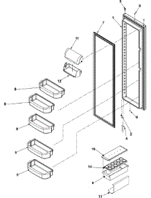 16 - Refrigerator Door parts for Amana Refrigerator AS2324GEKB from AppliancePartsPros.com