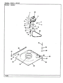 03 - Base & Drive (Rev. J-N) parts for Admiral Washer AW20K2H from AppliancePartsPros.com