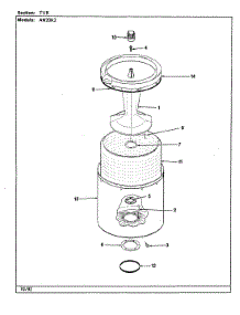 15 - Tub (Rev. J-N) parts for Admiral Washer AW20K2W from AppliancePartsPros.com