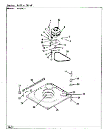 02 - Base & Drive (Rev. A-E) parts for Admiral Washer AW20K3AS from AppliancePartsPros.com