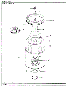 10 - Tub (Rev. A-E) parts for Admiral Washer AW20L4WS from AppliancePartsPros.com