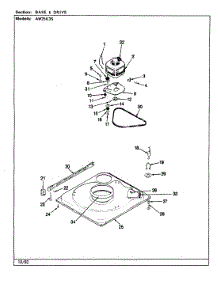 02 - Base & Drive (Rev. A-E) parts for Admiral Washer AW25K3WS from AppliancePartsPros.com