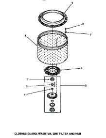06 - Clothes Guard / Washtub / Lint Filter & Hub parts for Amana Washer AWE852 from AppliancePartsPros.com