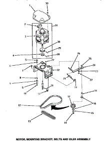 14 - Motor, Mtg Bracket, Belts & Idler Assy parts for Amana Washer AWE931 from AppliancePartsPros.com