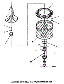 02 - Agitator / Drive Bell / Seal Kit / Tub & Hub parts for Amana Washer AWM190W from AppliancePartsPros.com