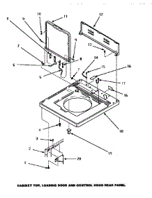 05 - Cab Top / Loading Dr & Ctrl Hood Rear Pan parts for Amana Washer AWM190W2 from AppliancePartsPros.com