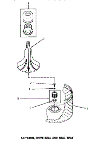 02 - Agitator, Drive Bell & Seal Seat parts for Amana Washer AWM230 from AppliancePartsPros.com